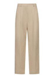 Pleated Tailored Linen Blend Pants