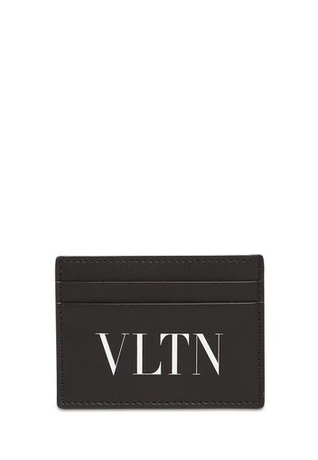 Porta Carte Di Credito "vltn" In Pelle