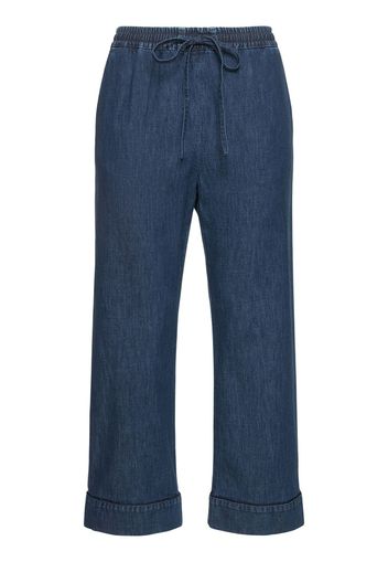 Pantaloni Larghi In Denim Chambray