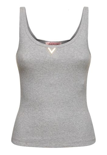 Tank Top In Jersey Di Cotone A Costine