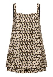 Crepe Couture Logo Jacquard Playsuit