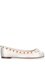 Ballerine Rockstud In Raso E Pelle 5mm