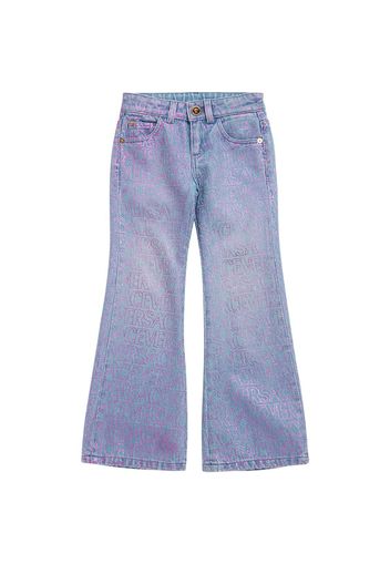 Jeans In Denim Di Cotone Stampato