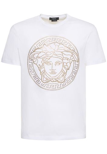 T-shirt In Cotone Stampa Medusa