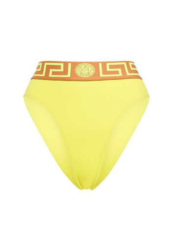 Slip Bikini Vita Alta In Lycra Con Greca