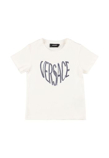 T-shirt In Jersey Di Cotone Con Ricamo