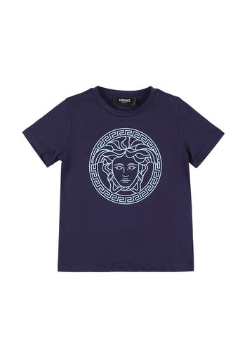 T-shirt In Jersey Di Cotone Con Stampa Medusa