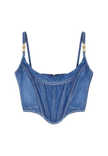 Stonewashed Denim Crop Top