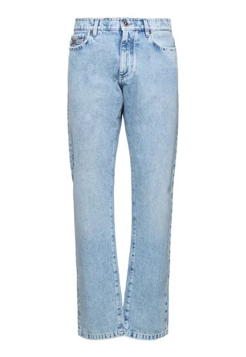 Jeans Dritti In Denim Stonewashed