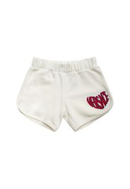 Shorts In Jersey Di Cotone Con Ricamo