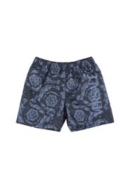 Shorts Mare In Nylon Stampa Barocca