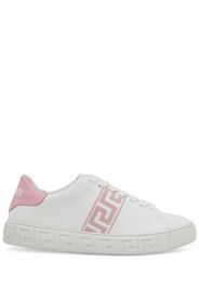 Sneakers In Similpelle Con Ricami