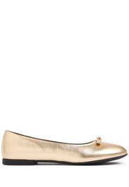 Ballerine In Pelle Metallizzata Con Fiocco