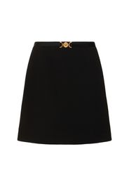 Double Wool Crepe Midi Skirt