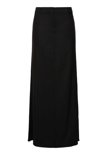 Tailored Wool Blend Maxi Skirt