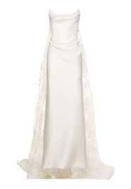 Galaxy Satin Cape Corset Bridal Gown