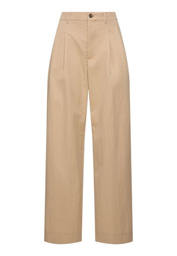 Pantaloni Chino Ampi In Drill Di Misto Cotone