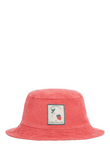 Cappello Bucket In Cotone Organico A Costine