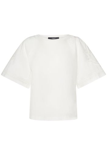 Livorno Cotton Jersey Top W/embroidery