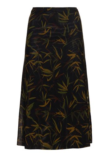 Printed Stretch Tech Midi Skirt