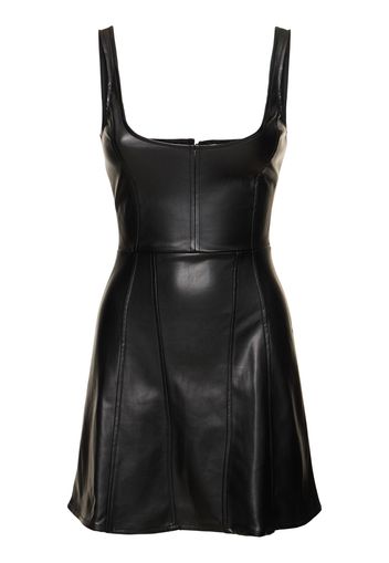 Faux Patent Leather Mini Corset Dress