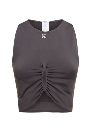 Crop Top Modellante In Techno Stretch