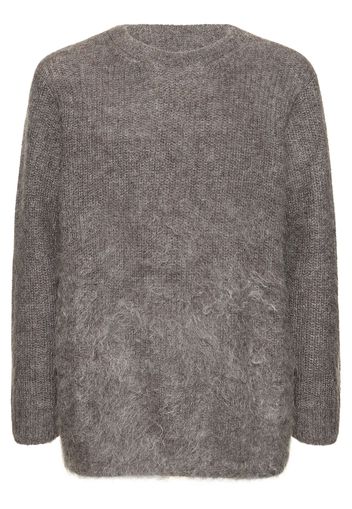 Maglia Girocollo In Misto Mohair Pettinato