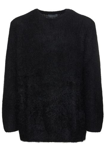 Maglia Girocollo In Misto Mohair Pettinato