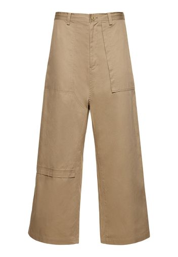 Cotton Twill Big Pocket Straight Pants