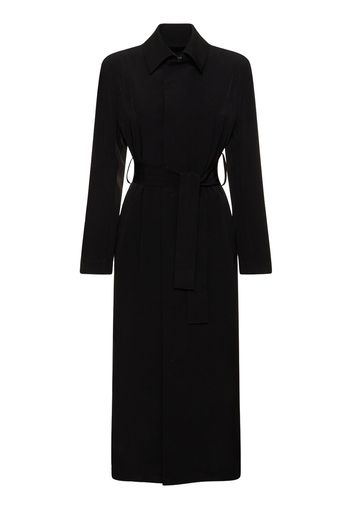 Cappotto Midi In Crepe De Chine