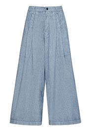 Coated Denim Wide Jeans