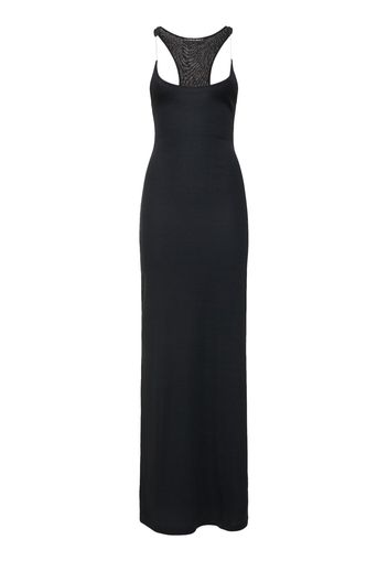 Invisible Strap Jersey Long Dress