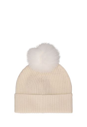 Cashmere Knit Beanie W/pompom