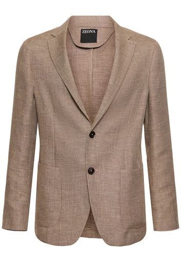 Linen & Cotton Single Breasted Blazer