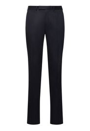 Cotton Blend Flat Front Slim Pants