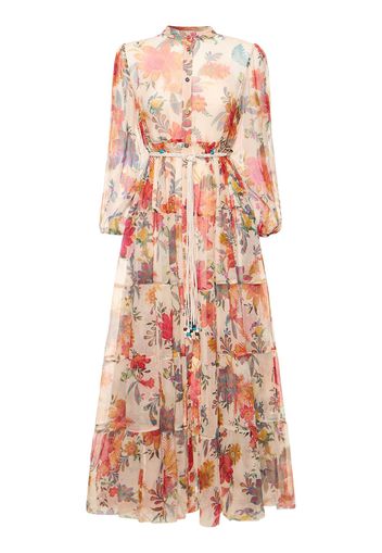 Ginger Printed Silk Maxi Dress