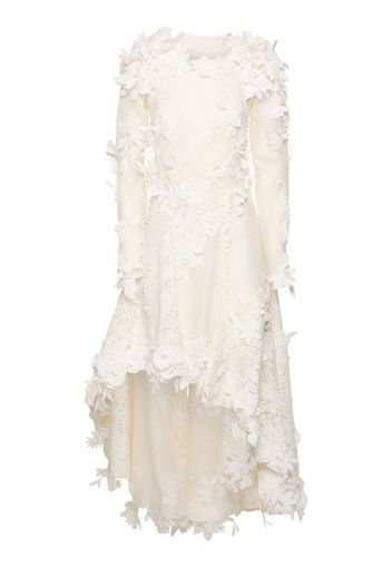 Tranquility Linen & Silk Lace Midi Dress
