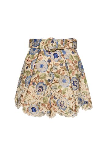 Junie Embroidered Linen Shorts