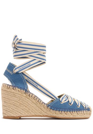 Espadrillas Sol In Denim Con Zeppa 95mm