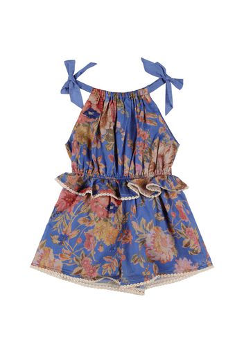 Floral Print Cotton Muslin Playsuit