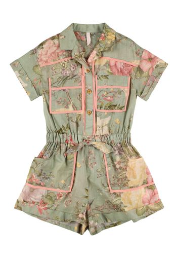 Floral Print Cotton Muslin Playsuit