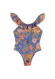 Floral Print Lycra One Piece Swimsuit