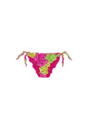 Slip bikini multicolore in fantasia bandana con profili ondulati