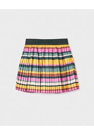 Gonna corta plissé multicolor con inserti lurex 6-12 anni