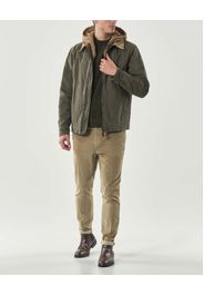Giacca A.F.F. verde militare in cotone con davantino e cappuccio kaki staccabile