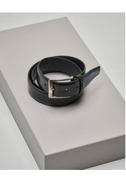 Cintura Ashki.i nera in pelle lucida con impunture a vista