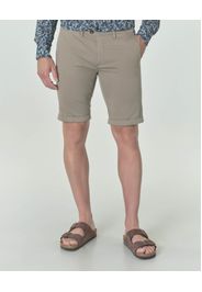 Bermuda chino Ashki.i color tortora in gabardina di cotone stretch