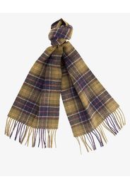 Sciarpa Barbour in tartan check verde militare e blu in pura lana