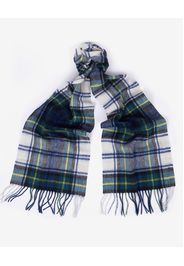 Sciarpa Barbour in tartan check bianca e verde in misto lana e cachemire