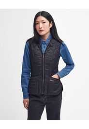 Gilet nero Barbour Flecce trapuntato dalla linea sfiancata con scollo a V e chiusura a cerniera